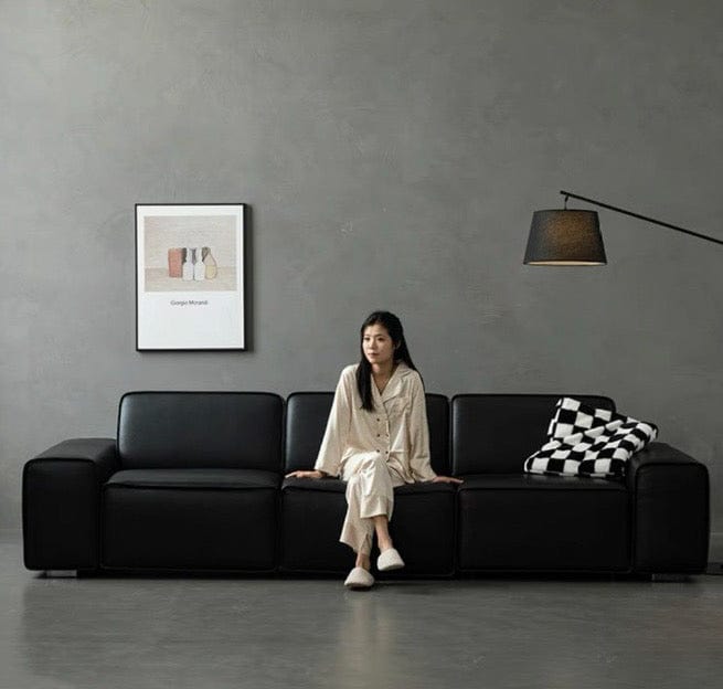 Home Atelier Camden Leather Foldable Sofa Bed with Mattress