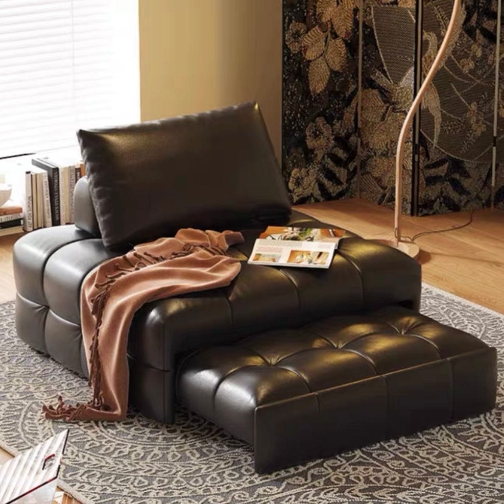 Home Atelier Cat Proof Scratch Resistant Leather / Length 84cm / Hermes Orange Cecil Tufted Pull-out Scratch Resistant Sofa Bed