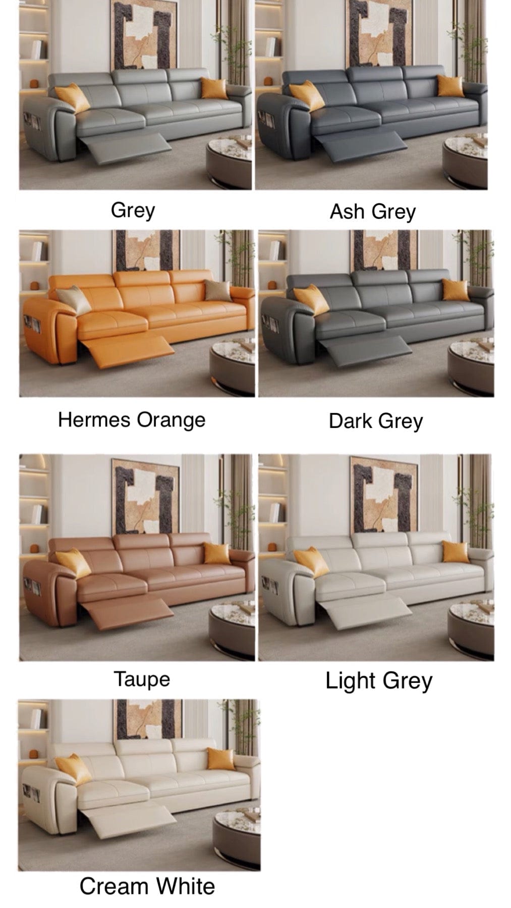 Home Atelier Christen Electric Recliner Leather Sofa Bed