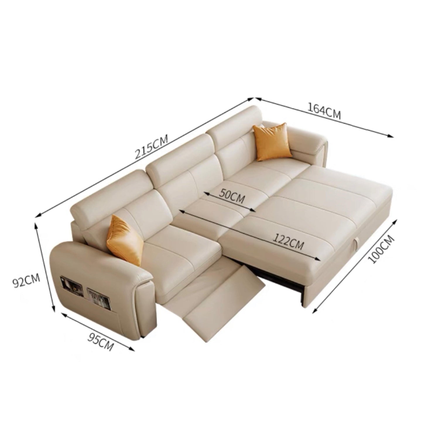 Home Atelier Christen Electric Recliner Leather Sofa Bed