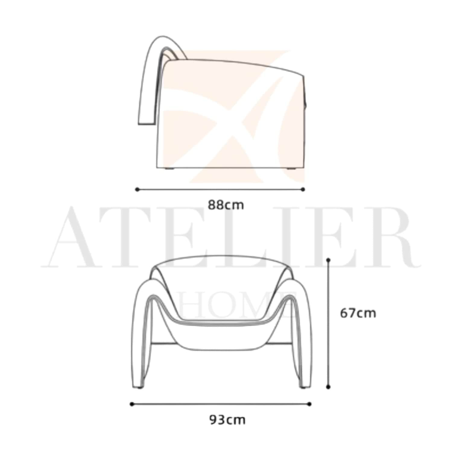 Home Atelier Cole Scratch Resistant Sectional Curve Sofa