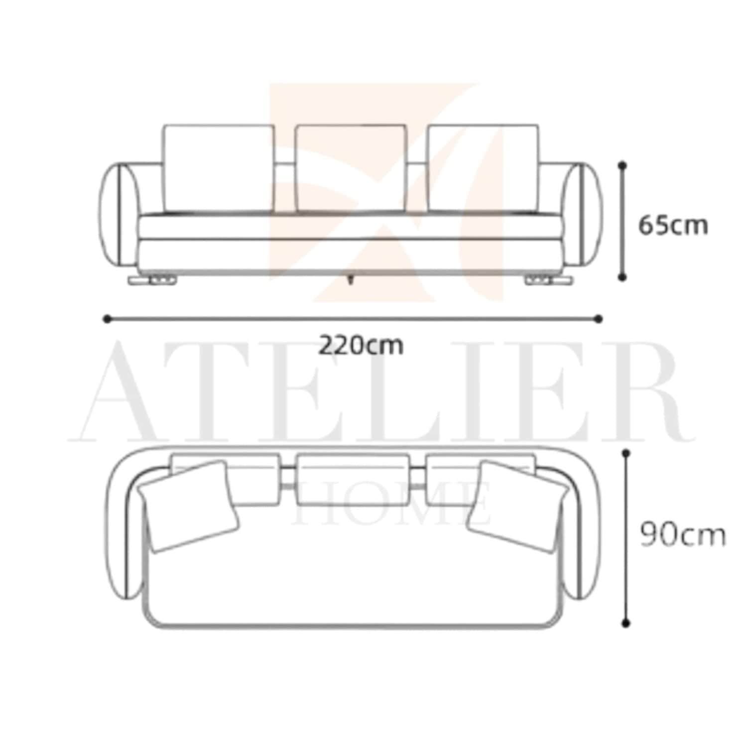 Home Atelier Cole Scratch Resistant Sectional Curve Sofa