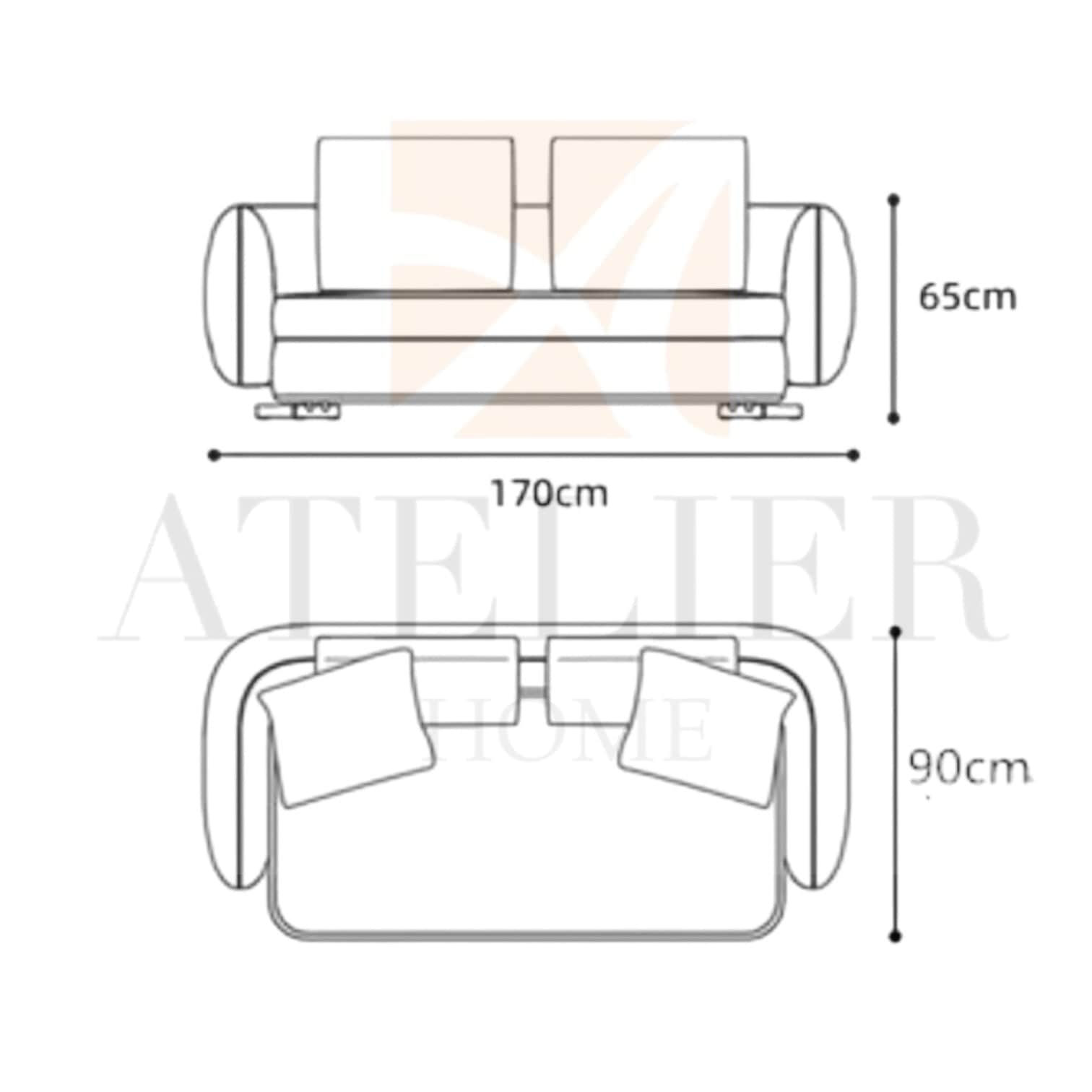 Home Atelier Cole Scratch Resistant Sectional Curve Sofa