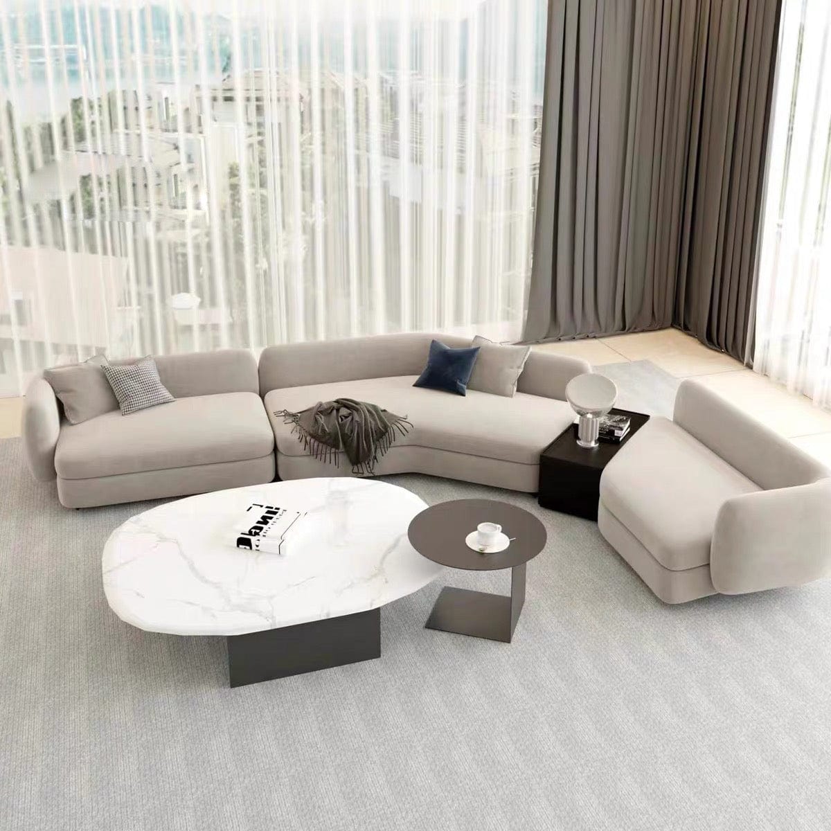 Home Atelier Cole Scratch Resistant Sectional Curve Sofa