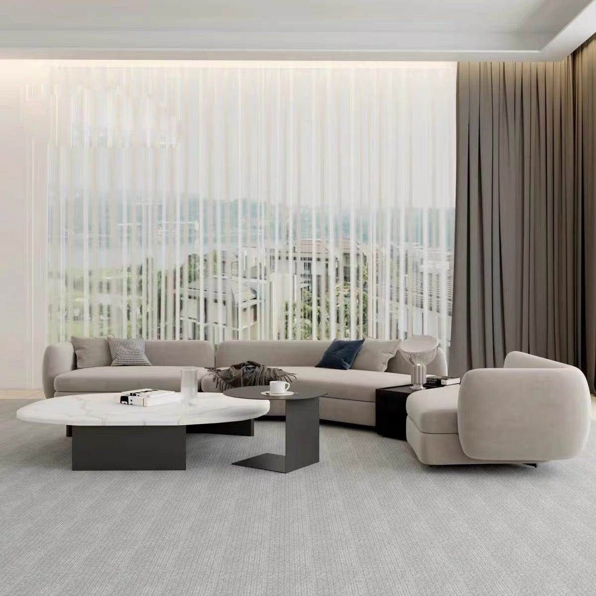 Home Atelier Cole Scratch Resistant Sectional Curve Sofa