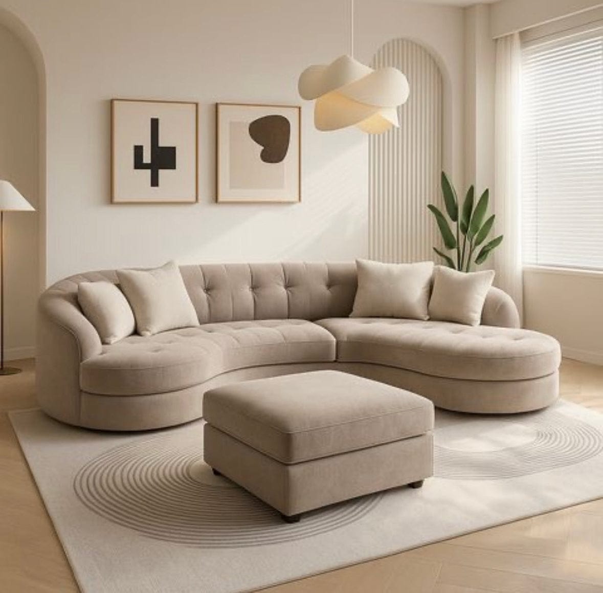 Home Atelier Dampton Scratch Resistant Sectional Curve Sofa