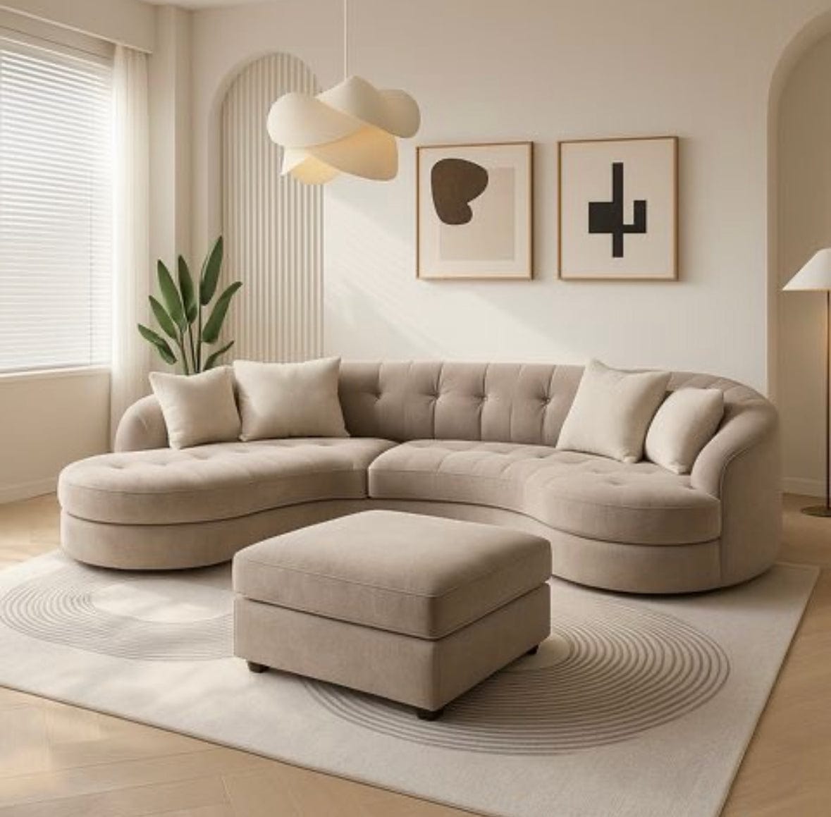 Home Atelier Dampton Scratch Resistant Sectional Curve Sofa