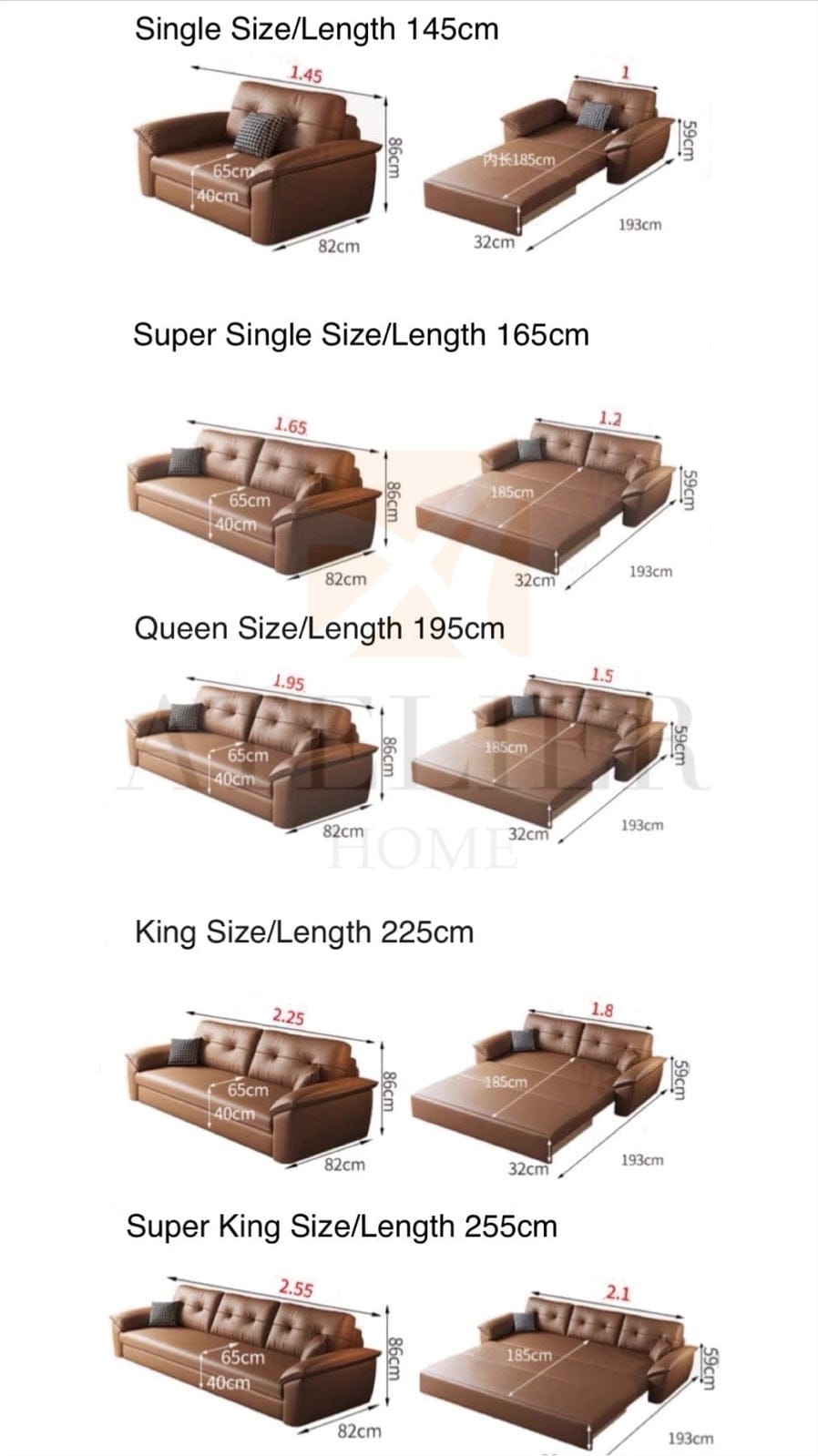 Home Atelier Danny Pet Friendly Scratch Resistant Storage Sofa Bed
