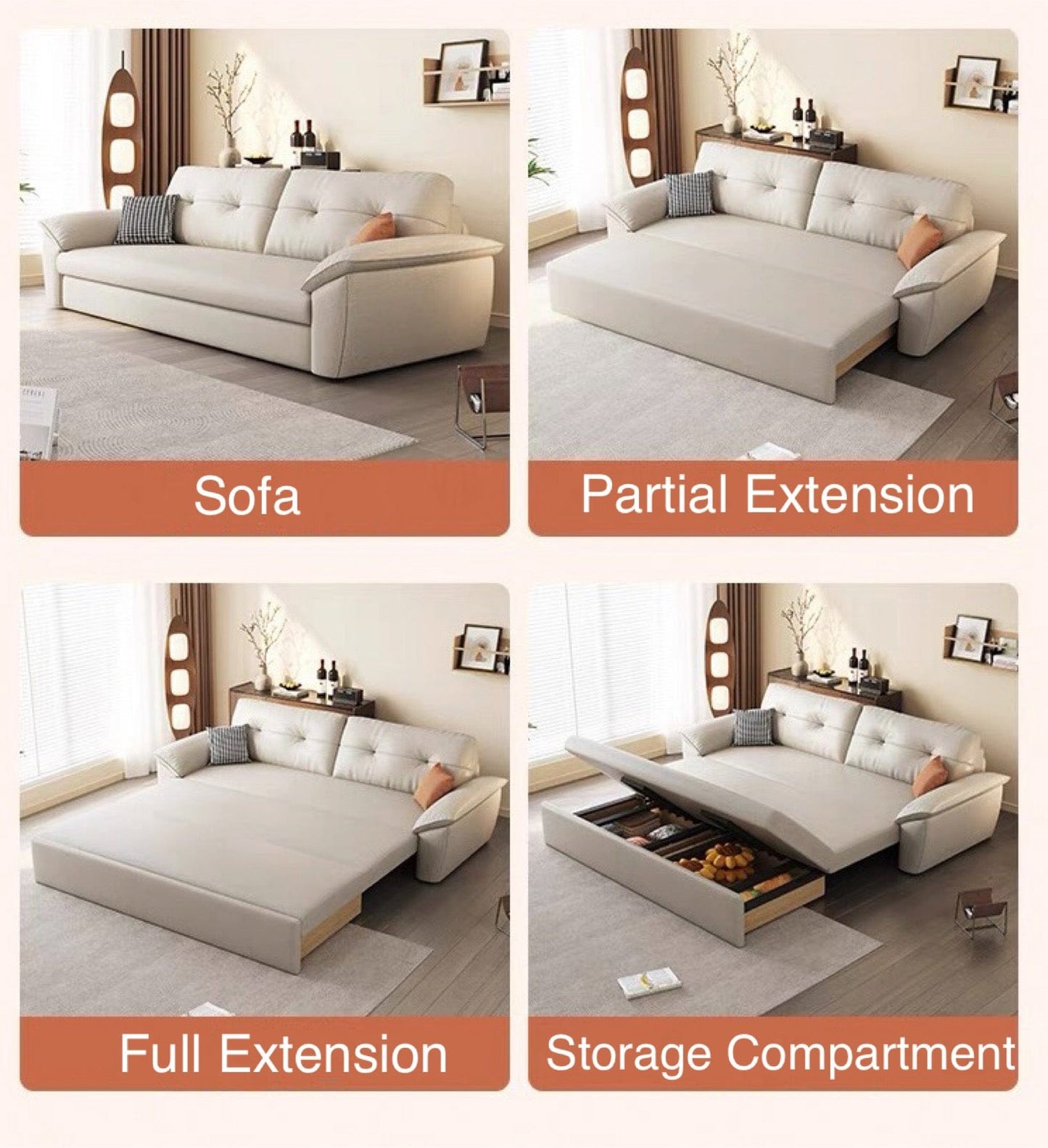 Home Atelier Danny Scratch Resistant Storage Sofa Bed