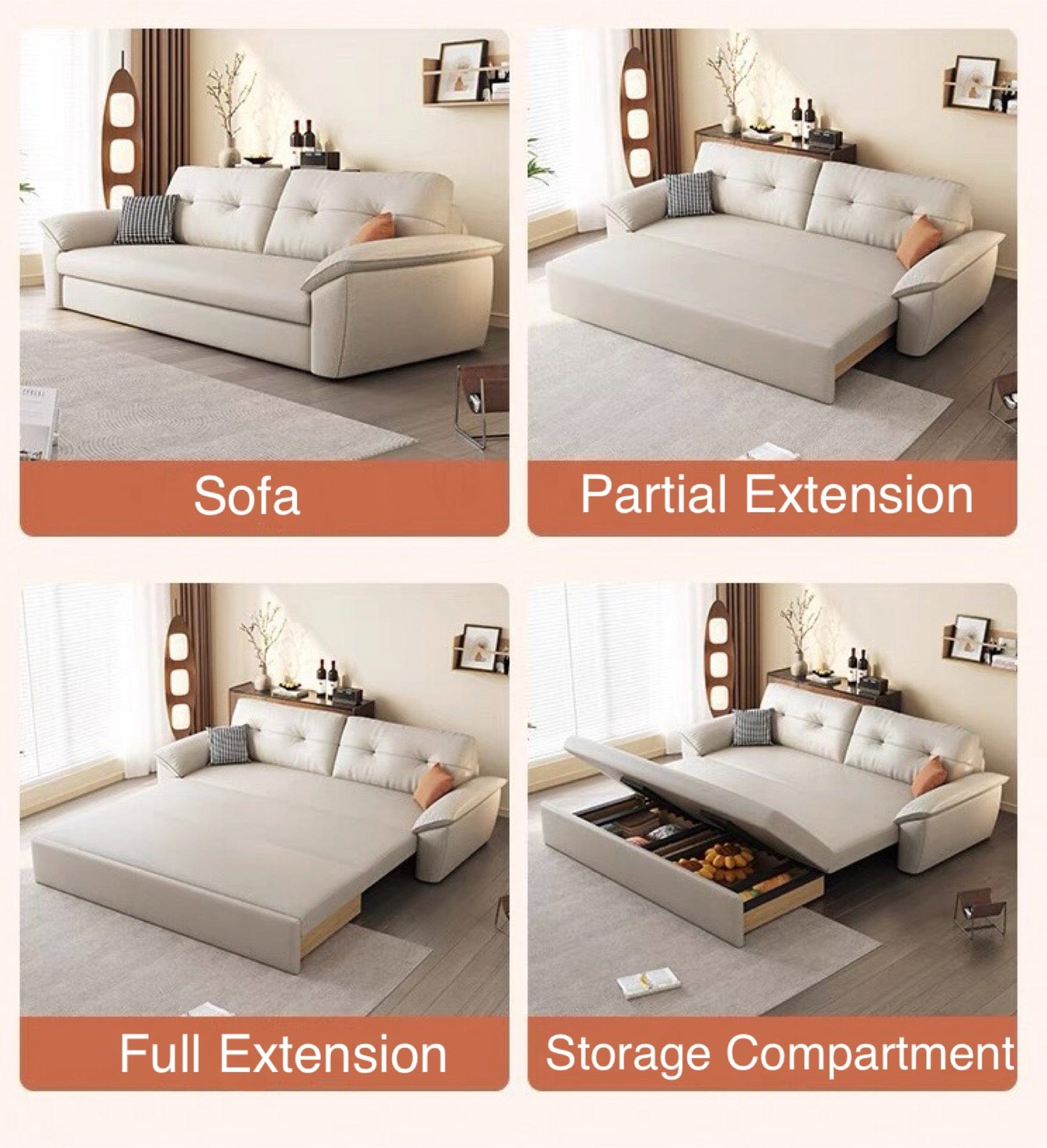 Home Atelier Danny Scratch Resistant Storage Sofa Bed