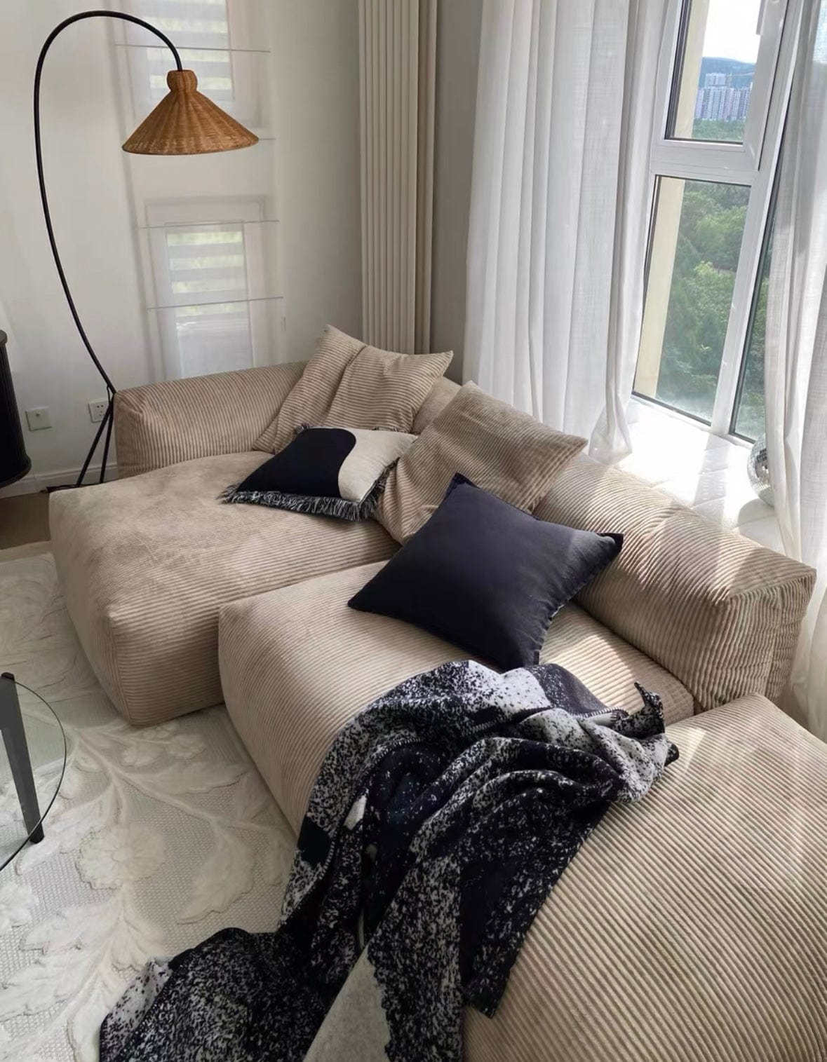 Home Atelier Dante Corduroy Sectional Sofa
