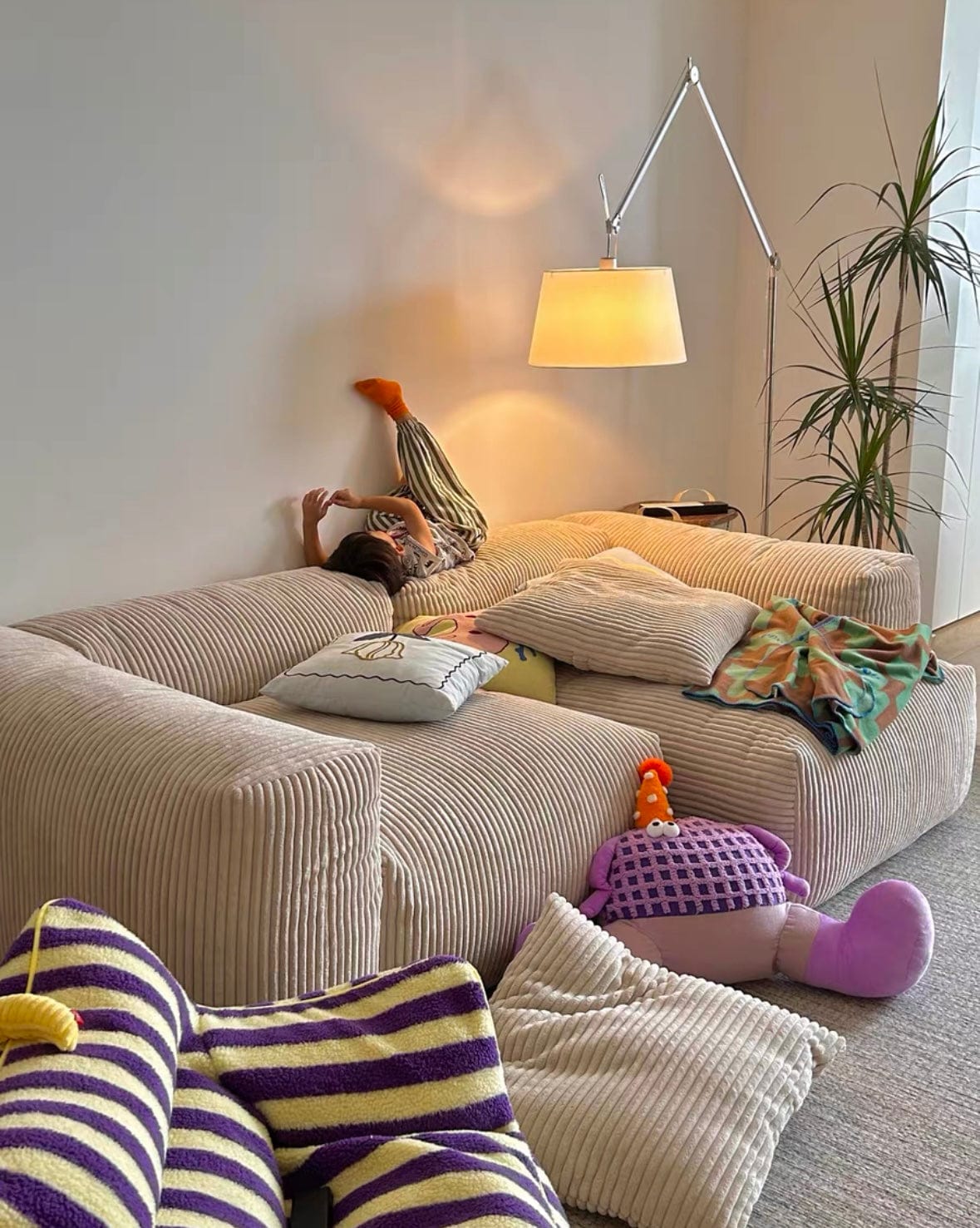 Home Atelier Dante Corduroy Sectional Sofa