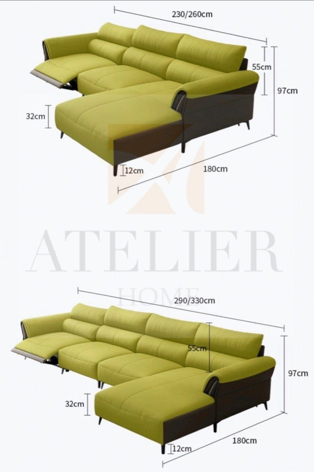 Home Atelier Darius Recliner Sofa