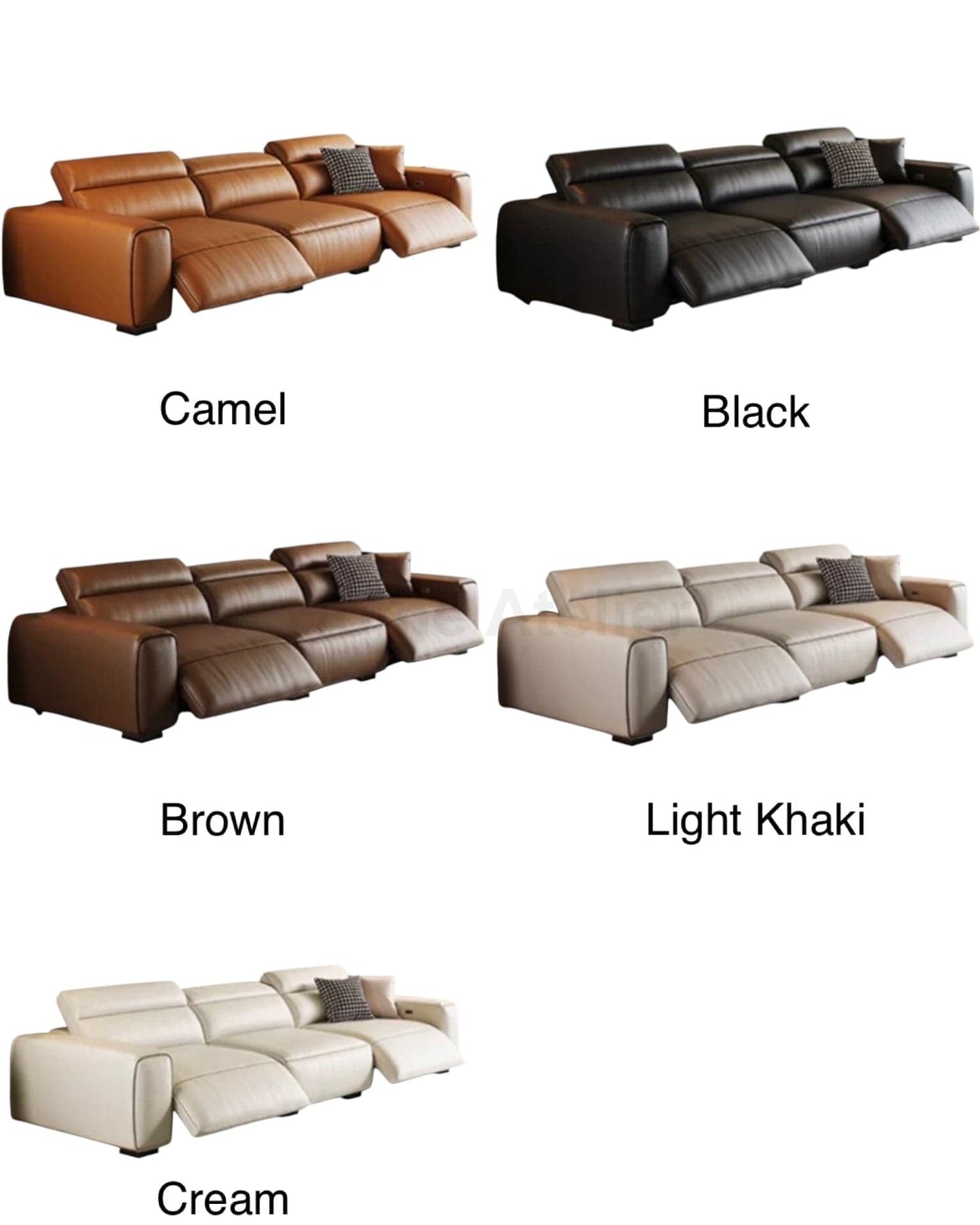 Home Atelier Darren Electric Recliner Leather Sofa