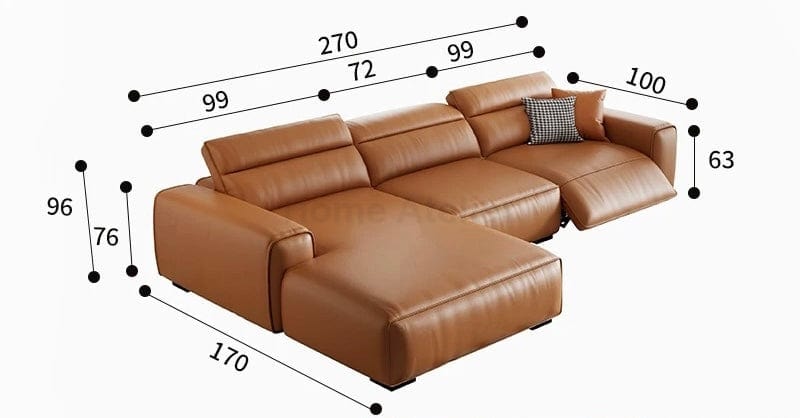 Home Atelier Darren Electric Recliner Leather Sofa