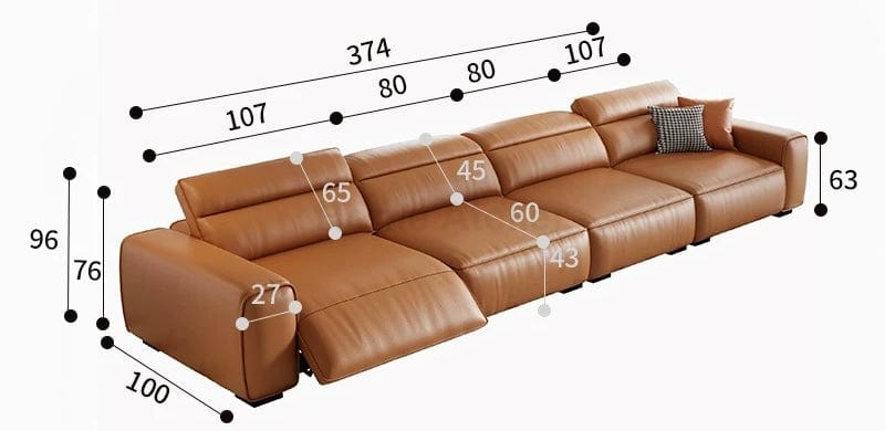Home Atelier Darren Electric Recliner Leather Sofa