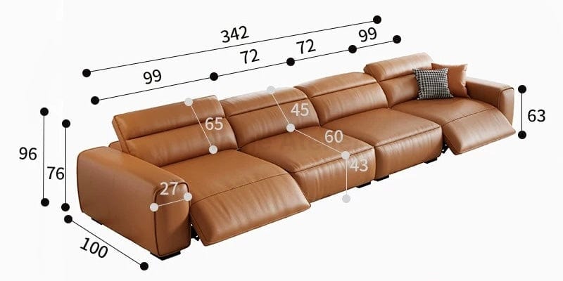 Home Atelier Darren Electric Recliner Leather Sofa