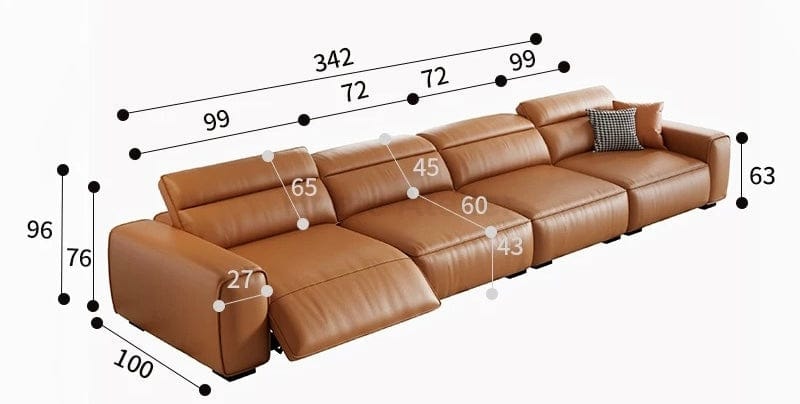 Home Atelier Darren Electric Recliner Leather Sofa