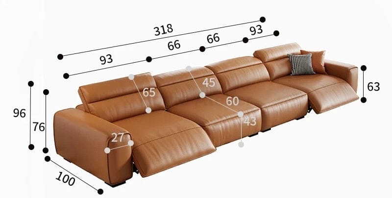 Home Atelier Darren Electric Recliner Leather Sofa