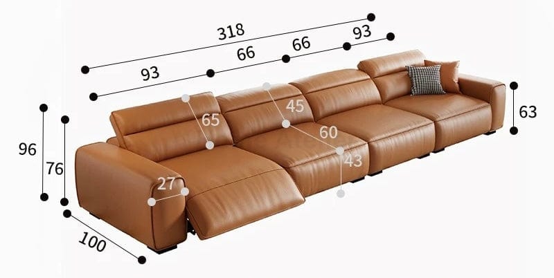 Home Atelier Darren Electric Recliner Leather Sofa