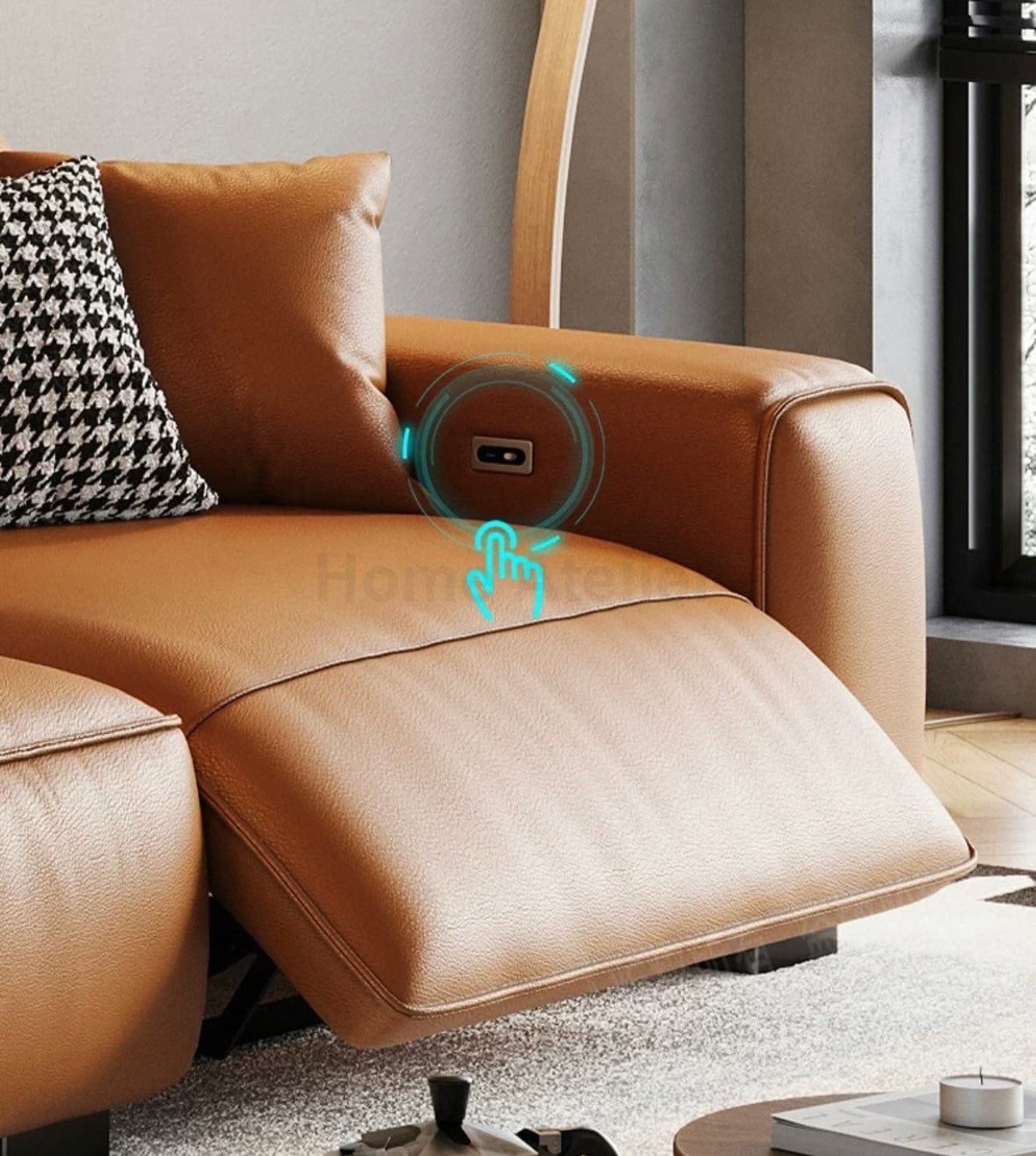 Home Atelier Darren Electric Recliner Leather Sofa