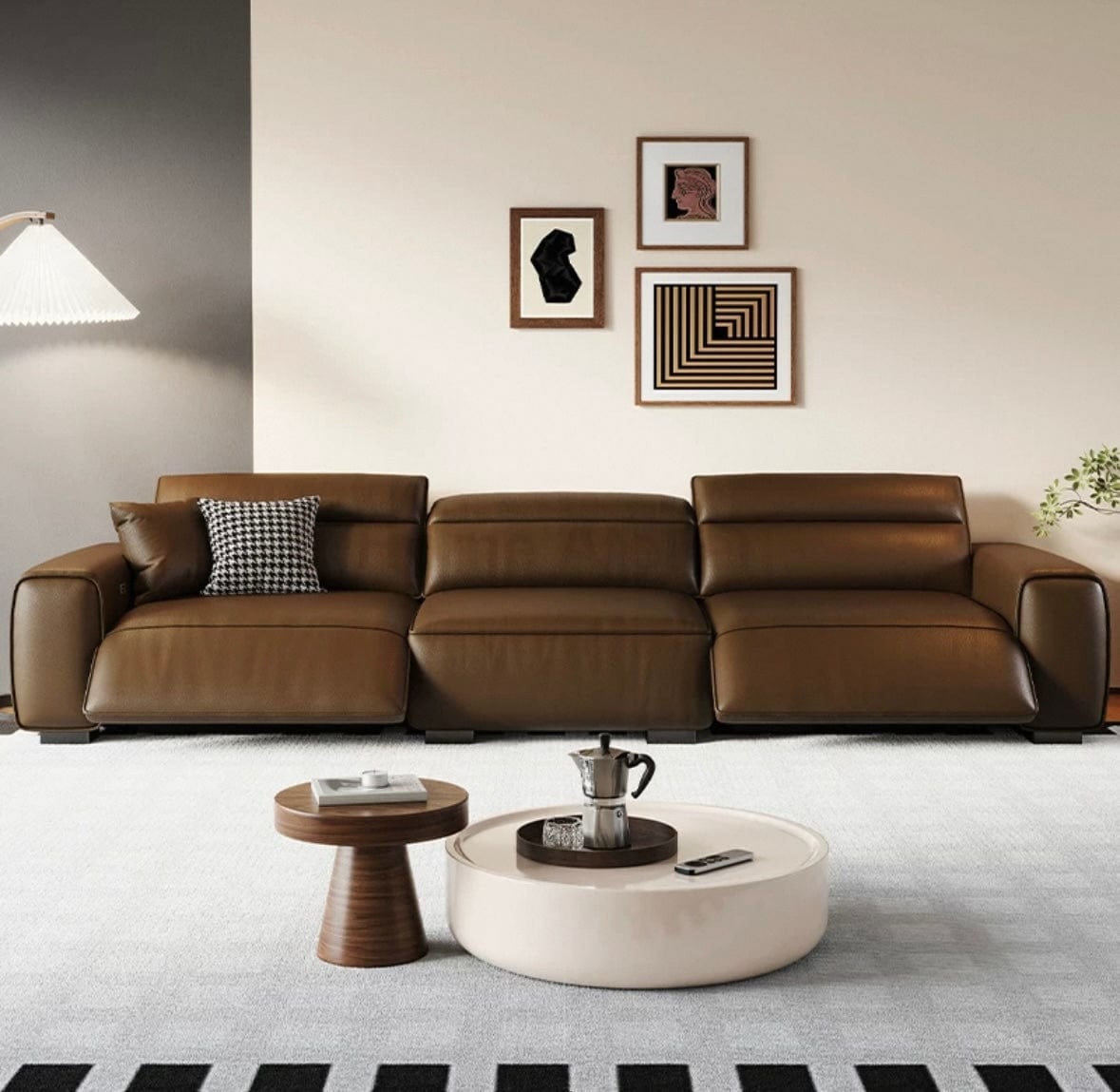 Home Atelier Darren Electric Recliner Leather Sofa