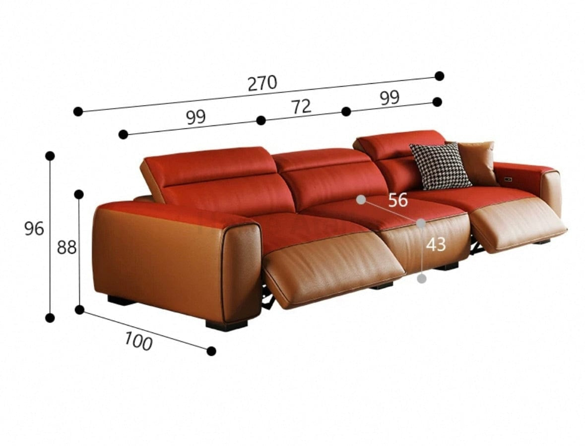 Home Atelier Darren Electric Recliner Leather Sofa