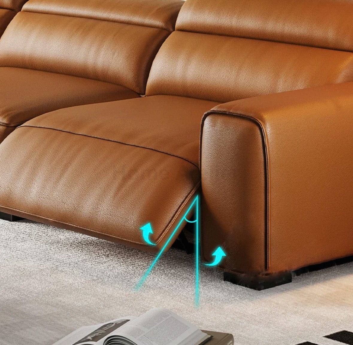 Home Atelier Darren Electric Recliner Leather Sofa