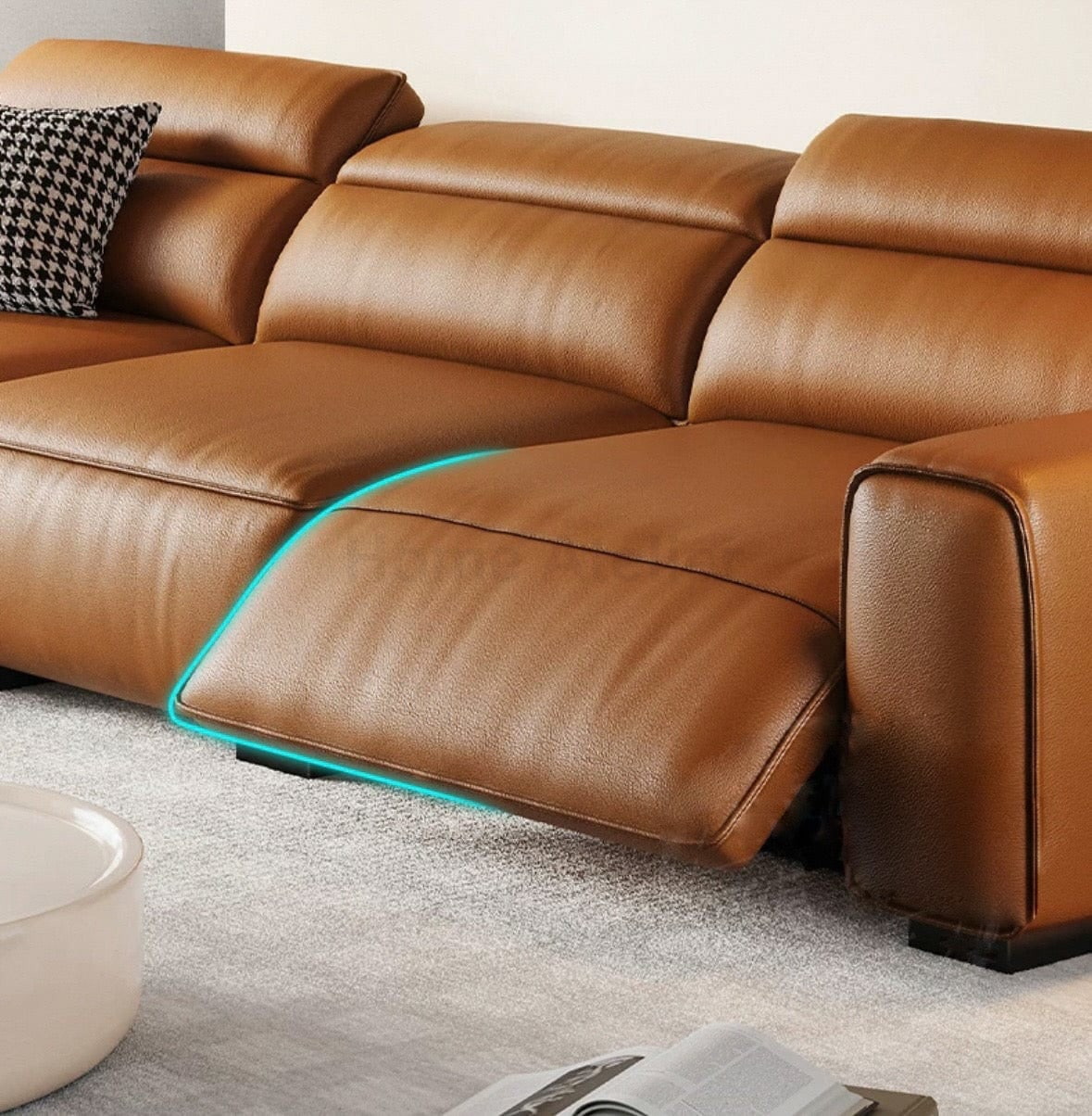 Home Atelier Darren Electric Recliner Leather Sofa