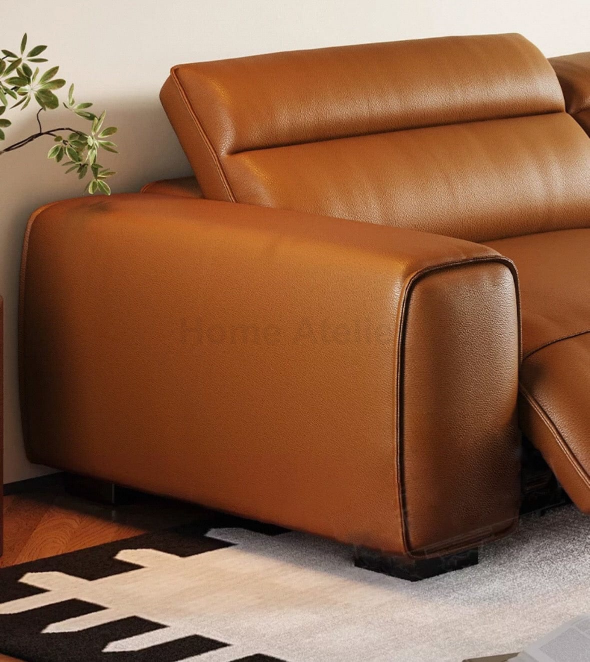 Home Atelier Darren Electric Recliner Leather Sofa