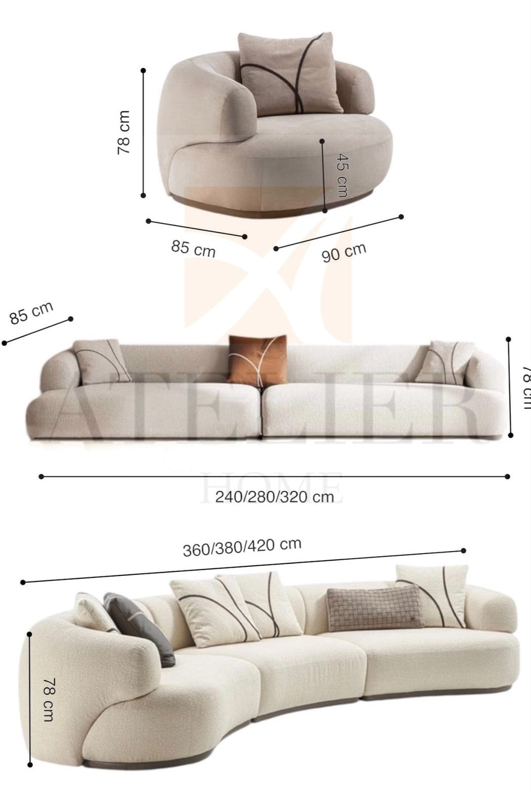 Home Atelier Davine Curve Sofa