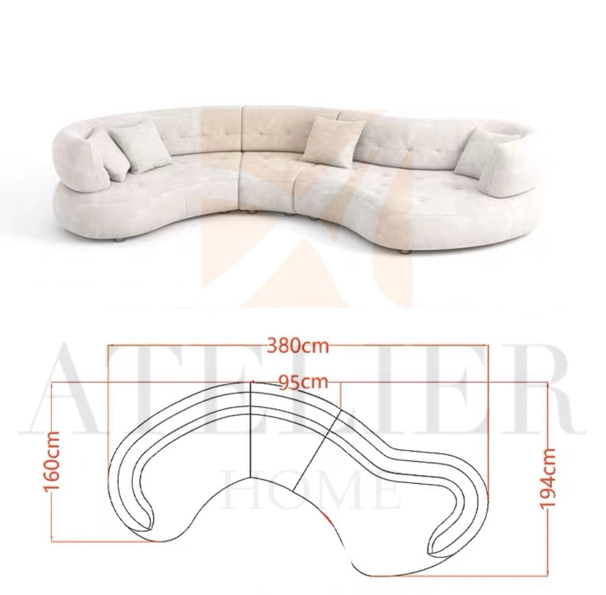 Home Atelier Dawson Performance Boucle Curve Sofa
