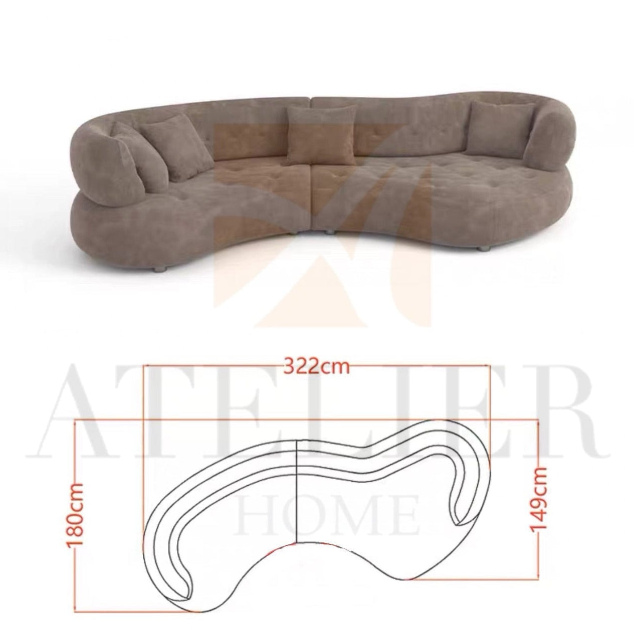 Home Atelier Dawson Performance Boucle Curve Sofa