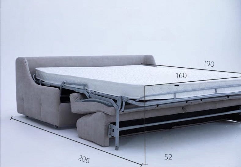 Home Atelier Denna Scratch Resistant Leather-Aire Foldable Sofa Bed with Mattress