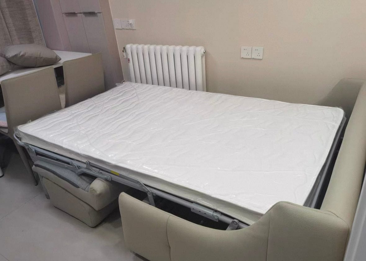 Home Atelier Denna Scratch Resistant Leather-Aire Foldable Sofa Bed with Mattress