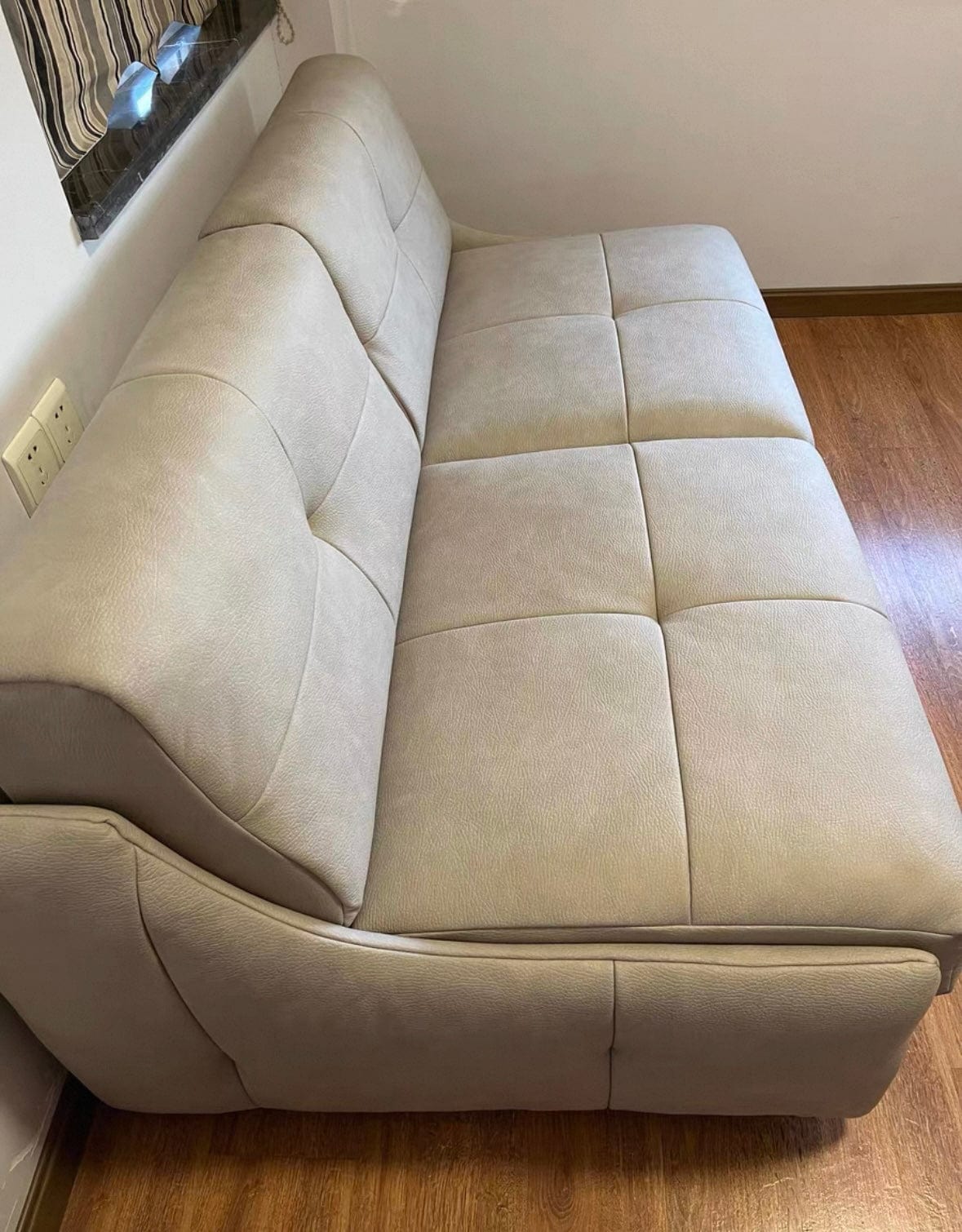 Home Atelier Denna Scratch Resistant Leather-Aire Foldable Sofa Bed with Mattress