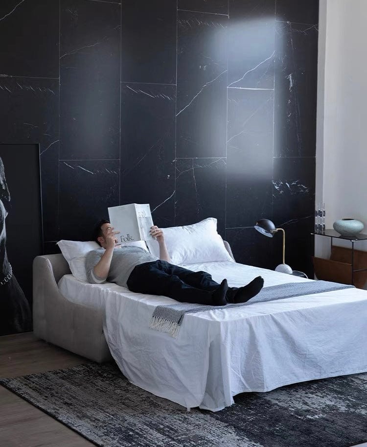 Home Atelier Denna Scratch Resistant Leather-Aire Foldable Sofa Bed with Mattress