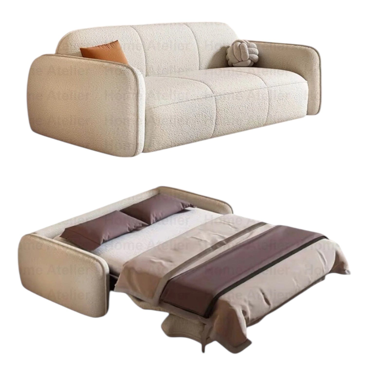 Home Atelier Denver Foldable Sofa Bed with Mattress
