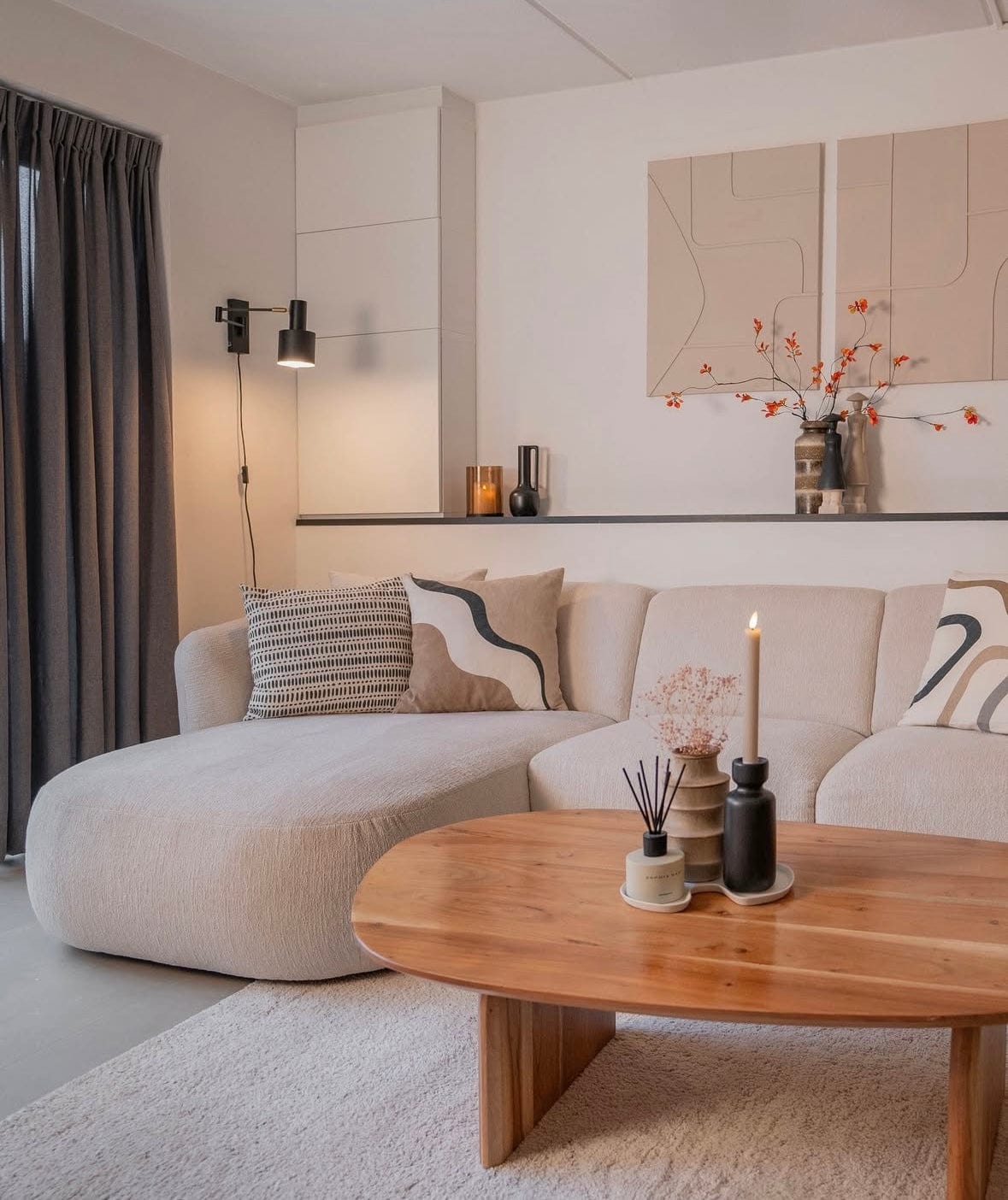 Home Atelier Desiree Scratch Resistant Sectional Curve Sofa