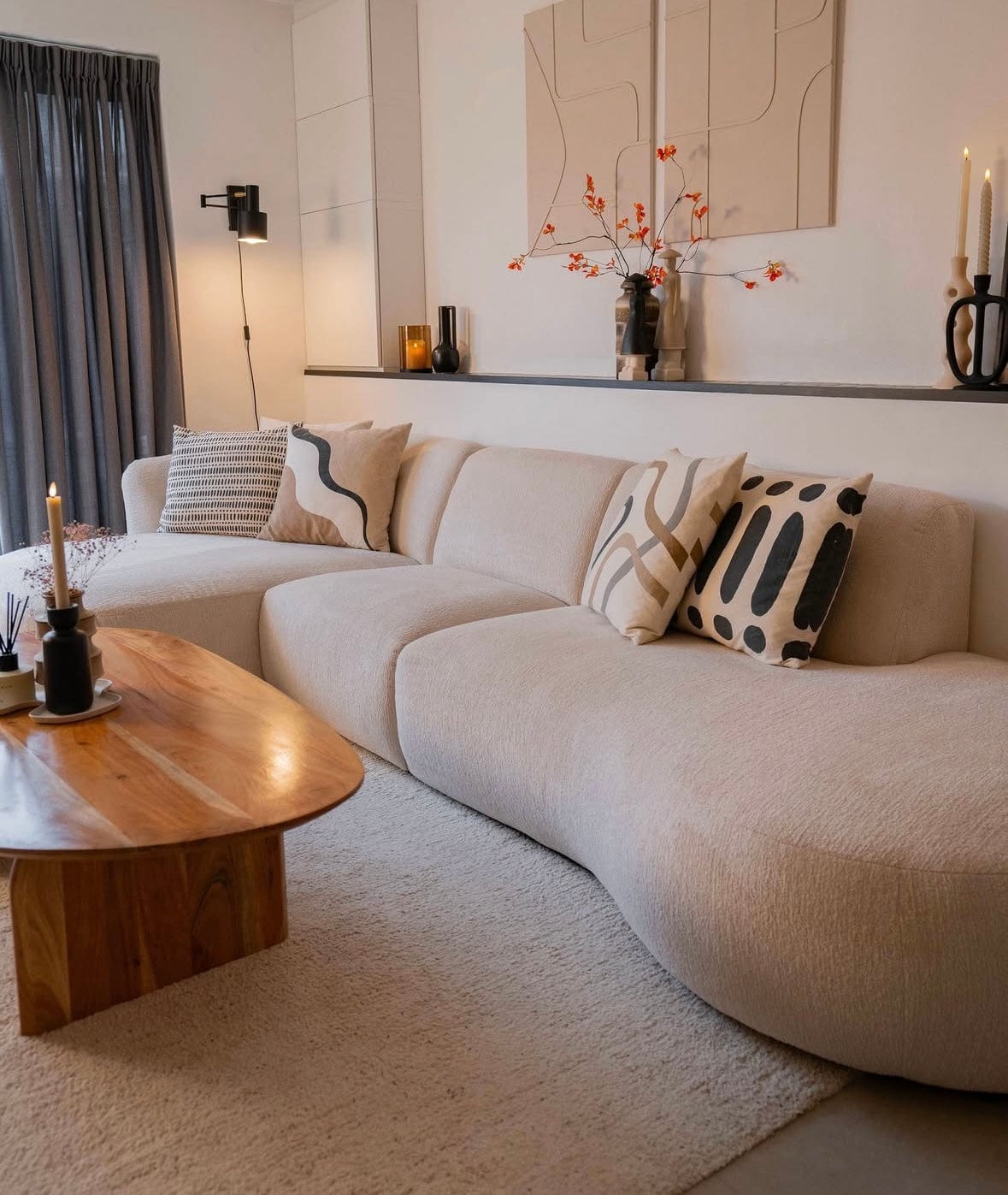 Home Atelier Desiree Scratch Resistant Sectional Curve Sofa