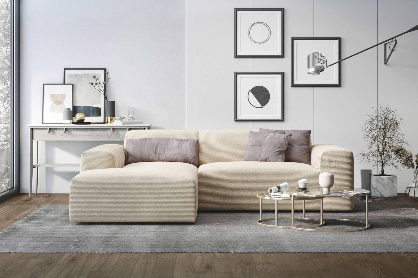 Home Atelier Dolce Scratch Resistant Sectional L-shaped Sofa