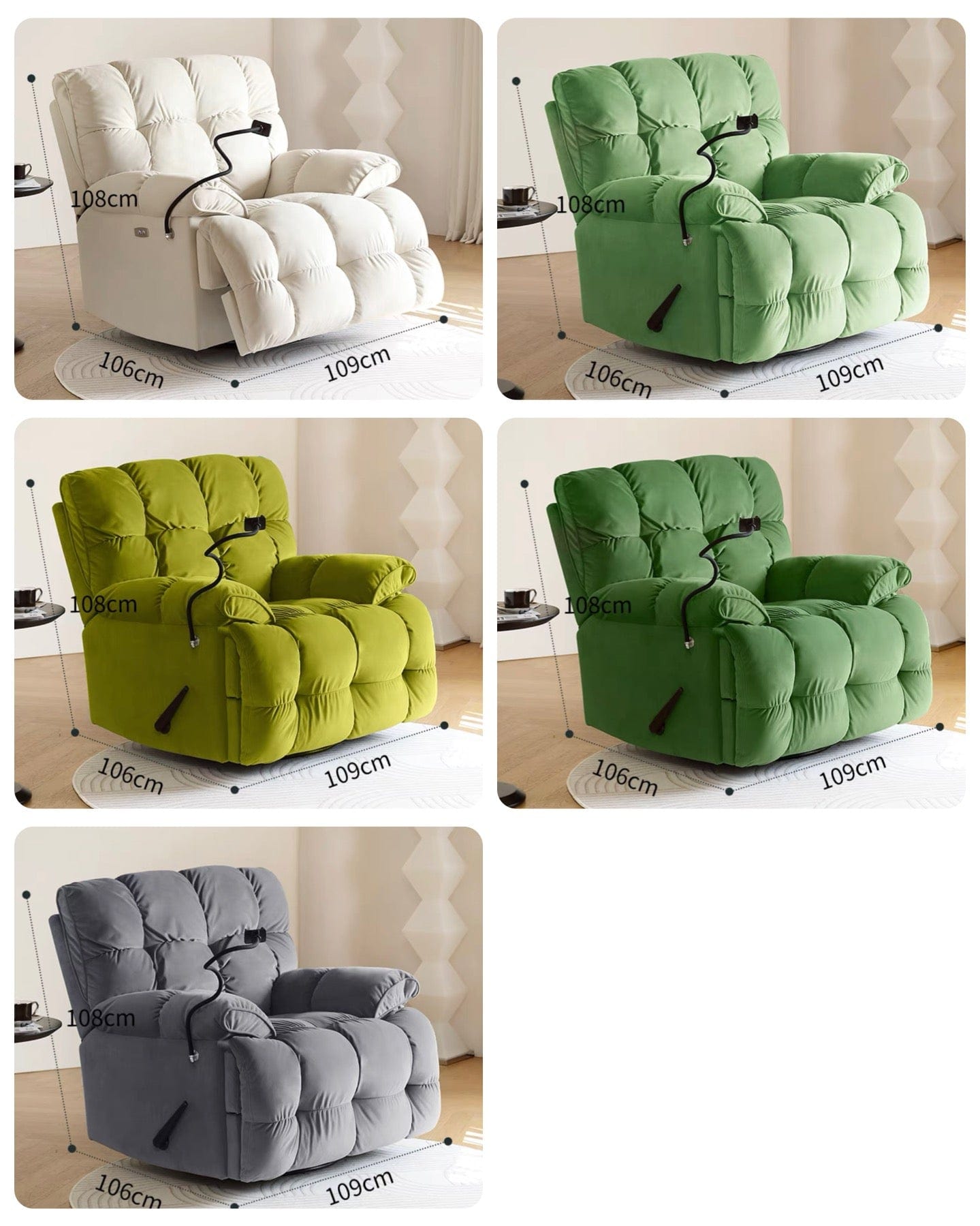 Home Atelier Dominic Swivel Recliner Sofa