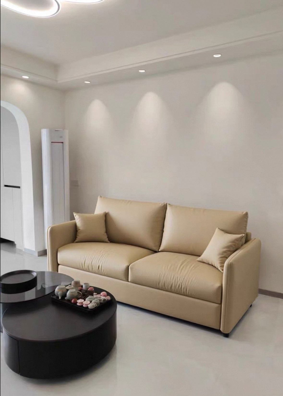 Home Atelier Donald Leather Foldable Sofa Bed with Mattress