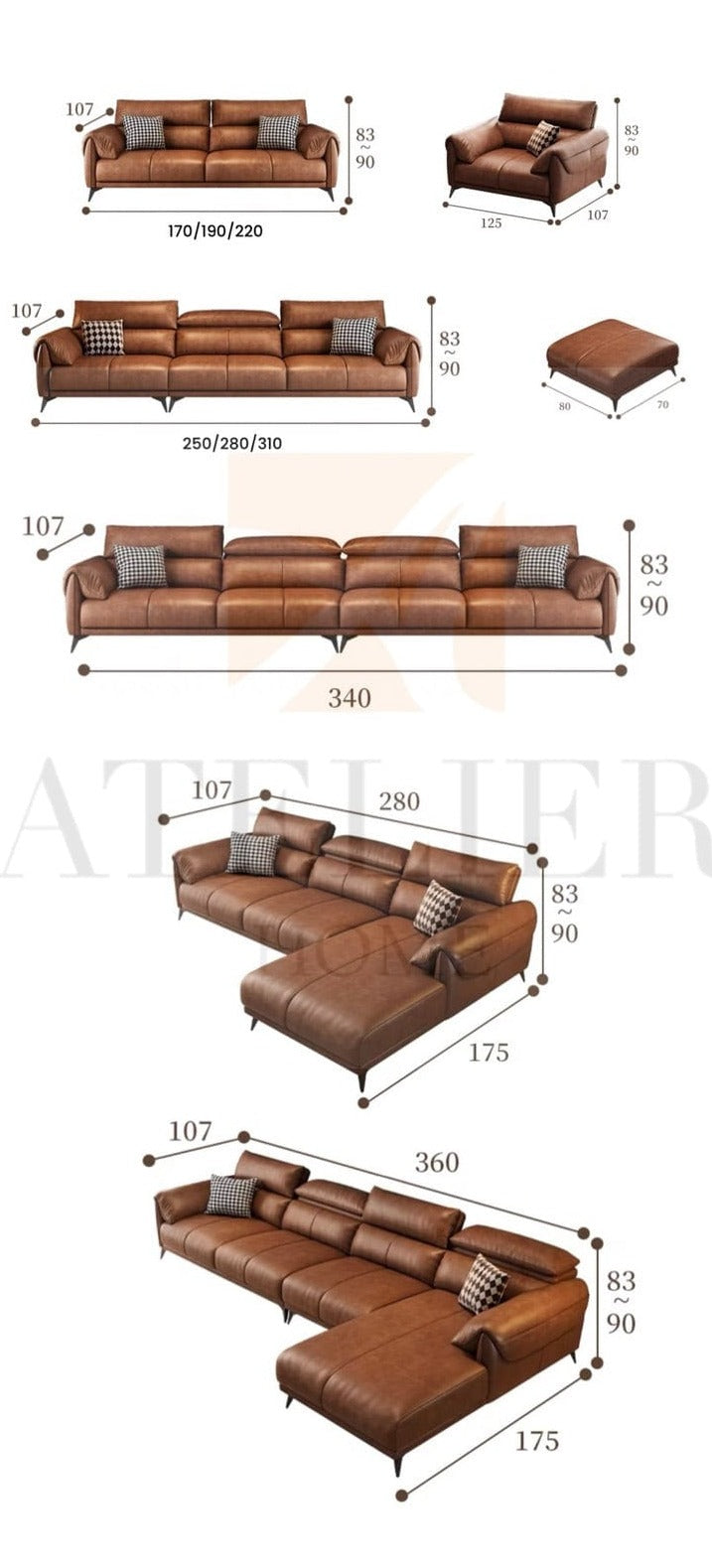 Home Atelier Dorothy Leather Sofa