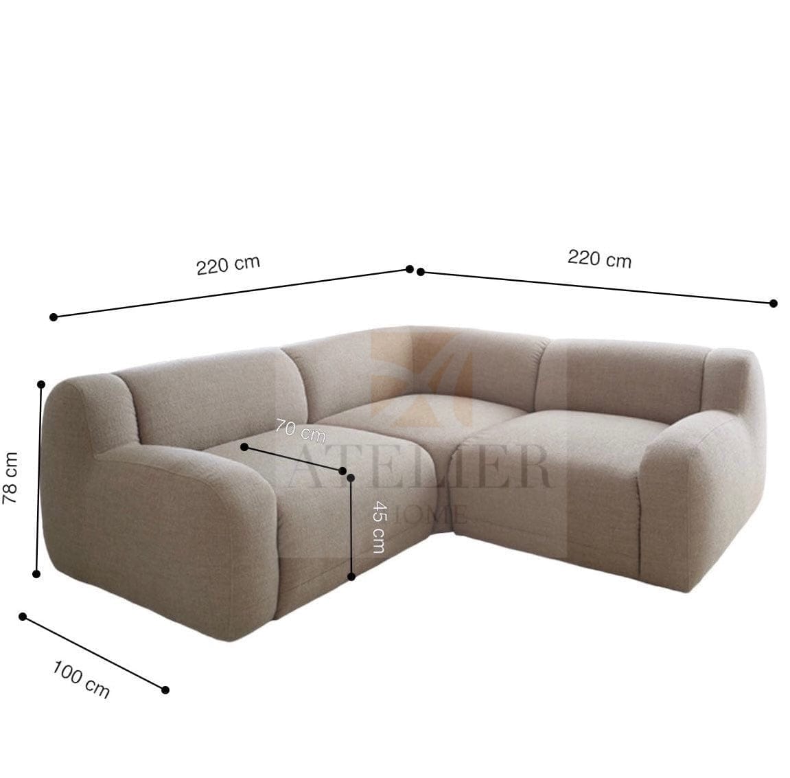 Home Atelier Dorselle Performance Boucle Sectional Sofa with Corner Seat