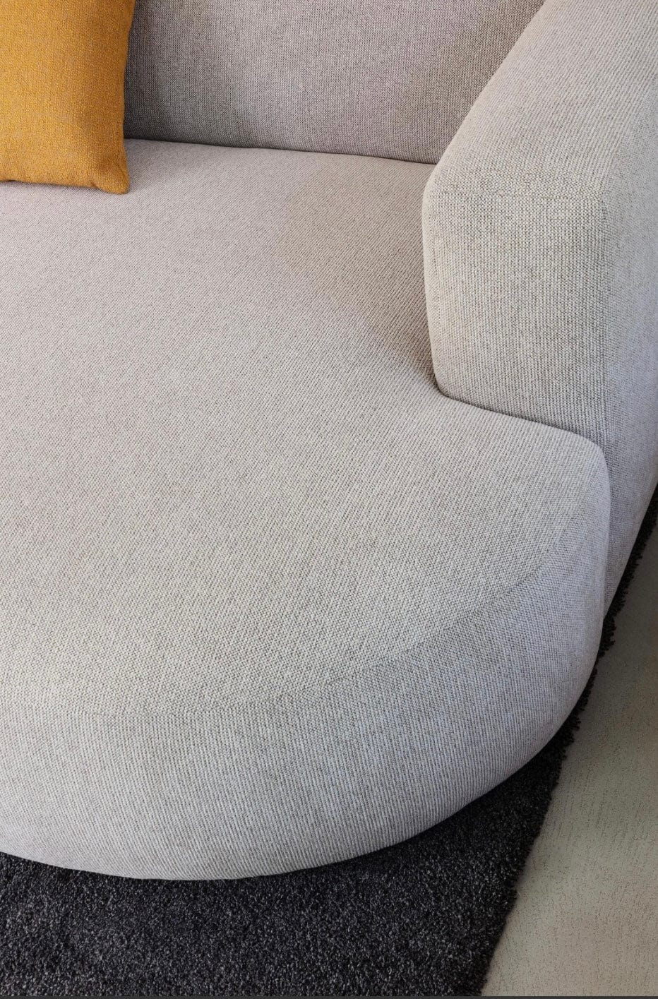 Home Atelier Drew Designer Sectional Round Chaise Sofa
