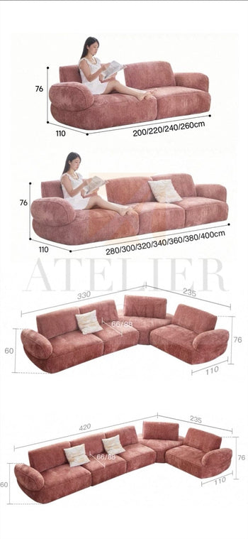 Home Atelier Dwayne Slider Backrest Sofa