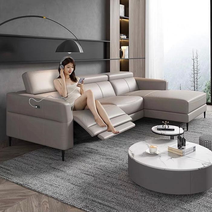 Home Atelier Ellie Sectional L-shape Electric Recliner Leather Sofa