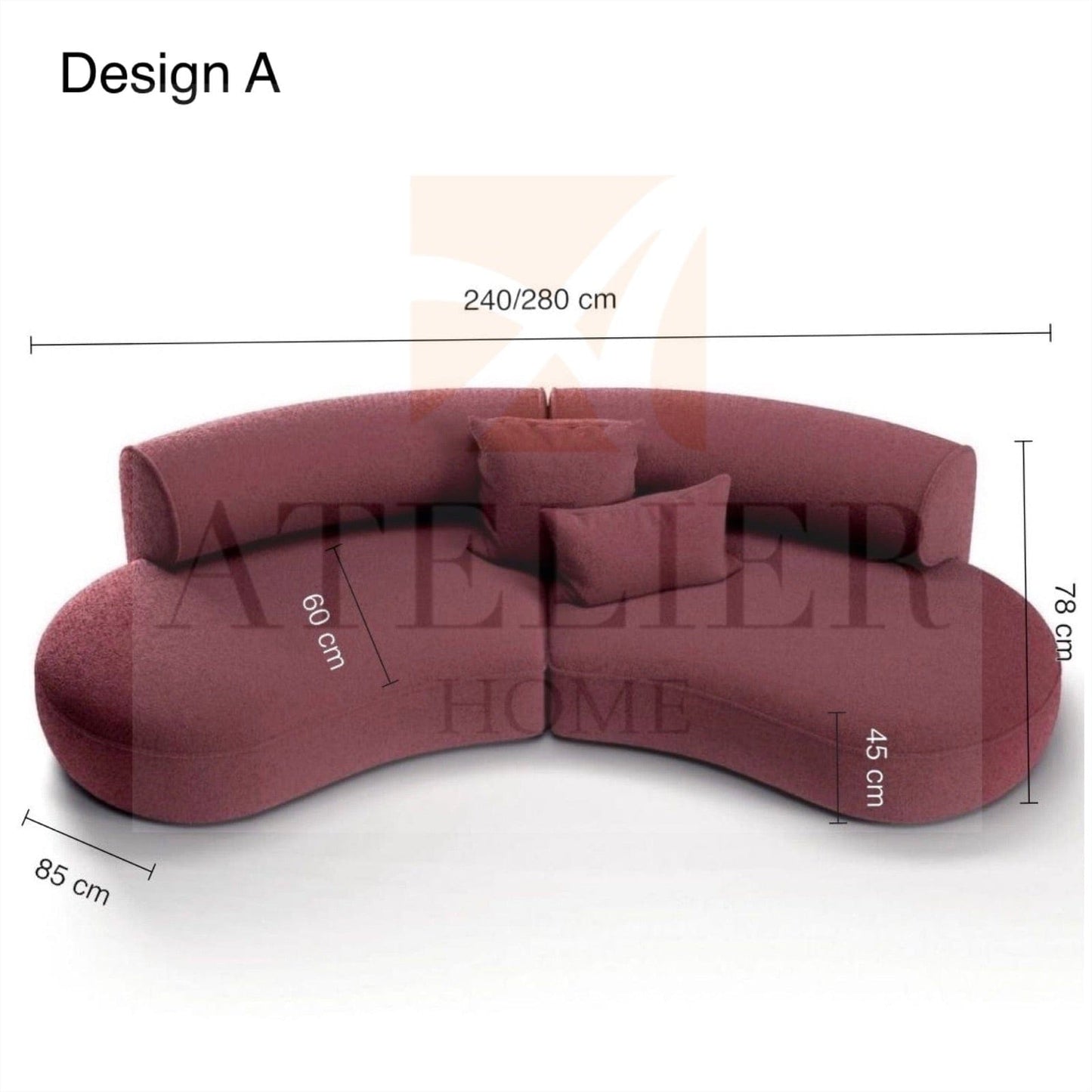 Home Atelier Evette Scratch Resistant Sectional Sofa