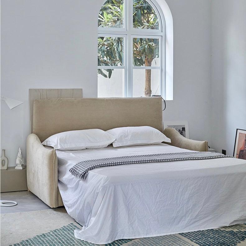 home-atelier-f31a Acacia Foldable Sofa Bed with Mattress